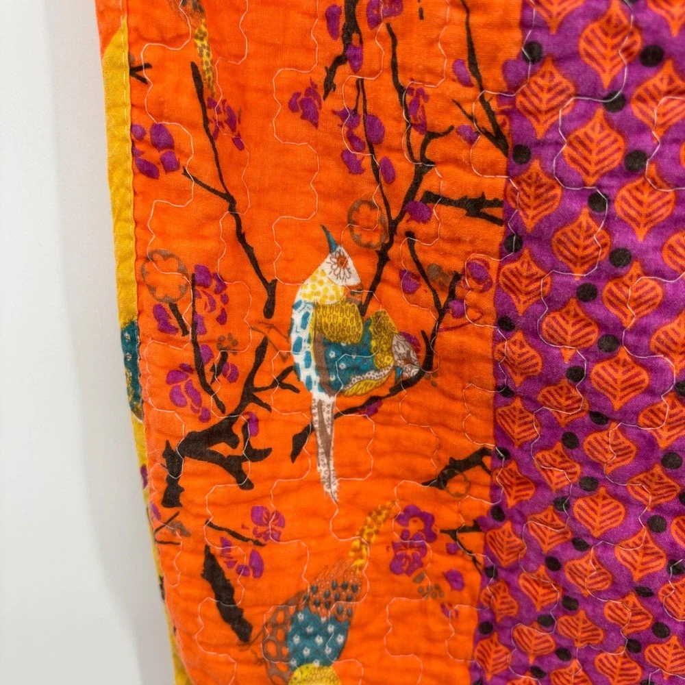 Lush Decor Quilted Throw Blanket Colorful Birds Floral Pattern 20x36‎